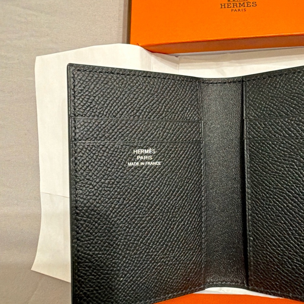 Hermes MC2 card holder wallet black noir calfskin